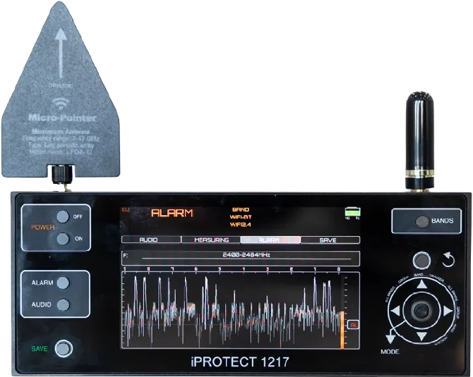 Rilevatore iProtect 1217 con display e antenne