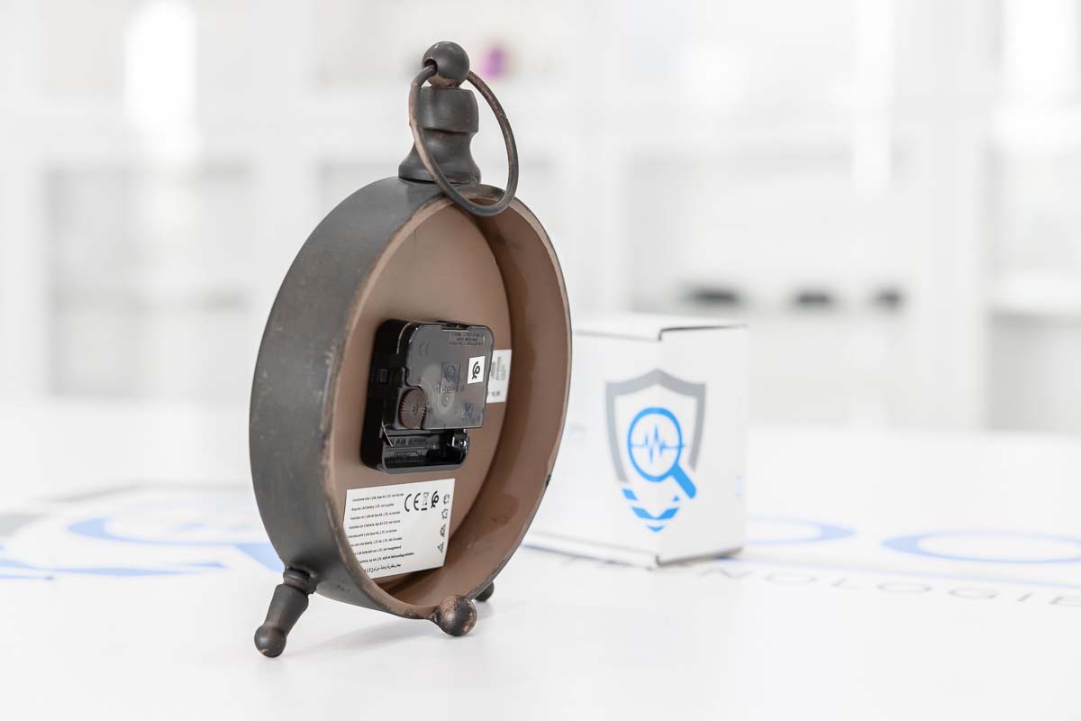 Mini registratore audio VOX occultato in orologio da tavolo 25 ore continuato DES.26