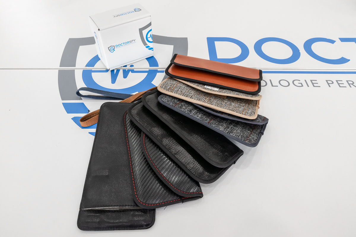 Custodia anti intercettazione per cellulare in ecopelle color arancio CAI.07