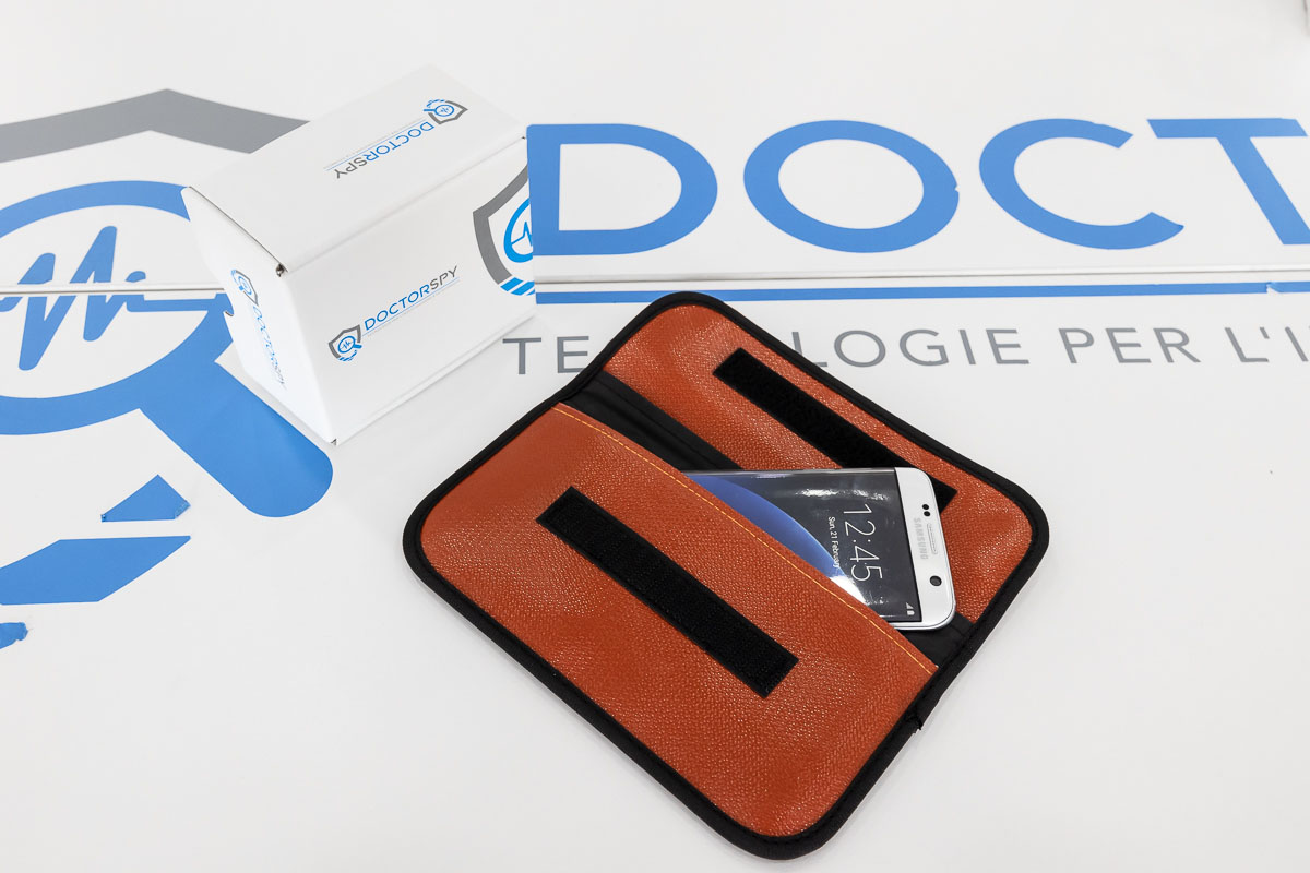 Custodia anti intercettazione per smartphone arancio CAI.07