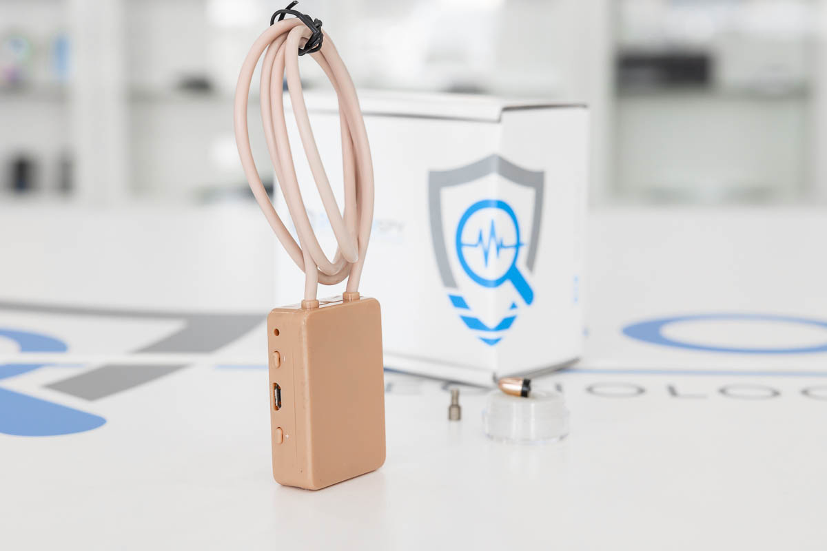 Micro auricolare GSM Bluetooth con collana a induzione 2 auricolari AURIC.07