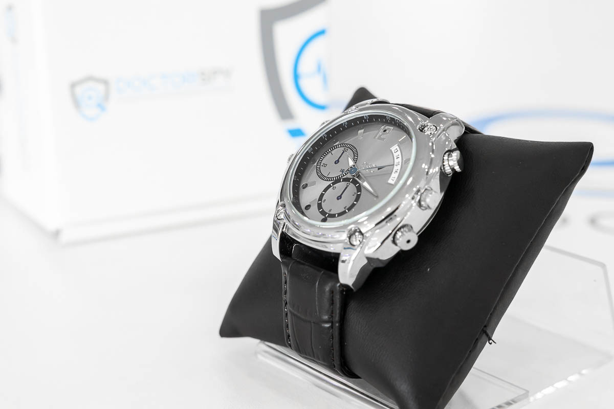 Telecamera Full HD in Orologio da Polso Quadrante Grigio e Cinturino in Pelle - immagine 5