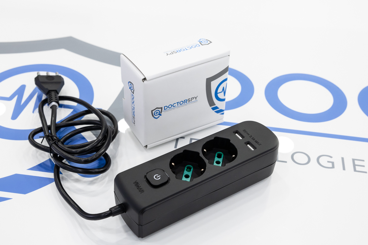 Microcamera wifi full HD occultata in ciabatta multipresa nera CAM.W.09