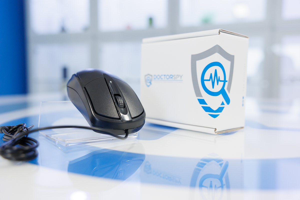 Microcamera CAM.W.09 integrata in un mouse con confezione Doctorspy